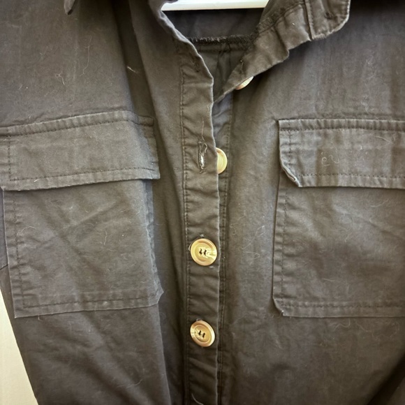 SHEIN Black Button-Front Utility Jumpsuit with Western Belt - Picture 3 of 5